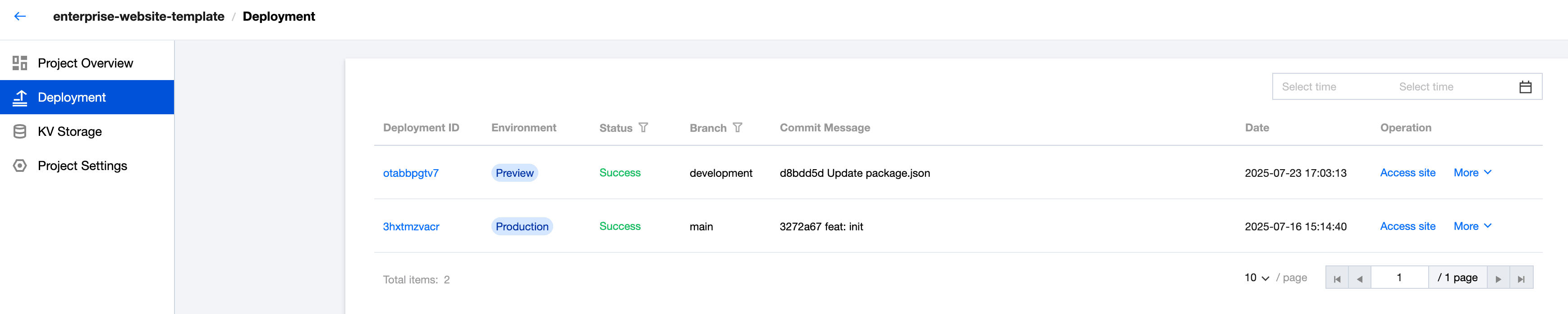 EdgeOne Pages Deployment section