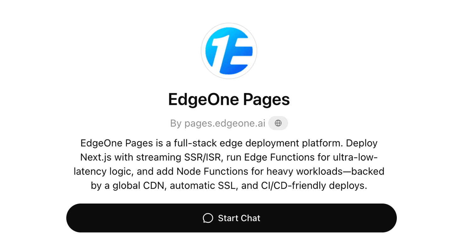 EdgeOne Pages 上线 ChatGPT Store：对话生成代码，一键部署网站